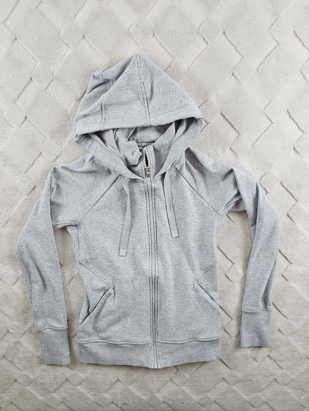 Athleta Triumph Hoodie Womens Extra Small Gray Full Zip